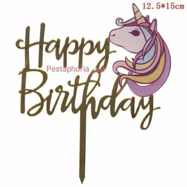 Cake Topper Acrylic / Akrilik Happy Birthday One & Unicorn/ Ariel Mermaid /Captain America / Rainbow