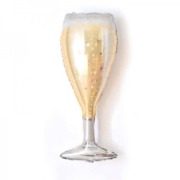 Balon Foil Bottle / Botol & Glass Champagne Jumbo / Lets Party / Cheers / Glitter Gold / Celebrate