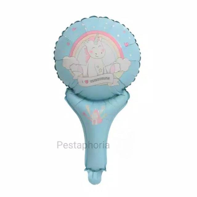 Balon Foil Pentung / Tongkat / Tenis Unicorn Bulat