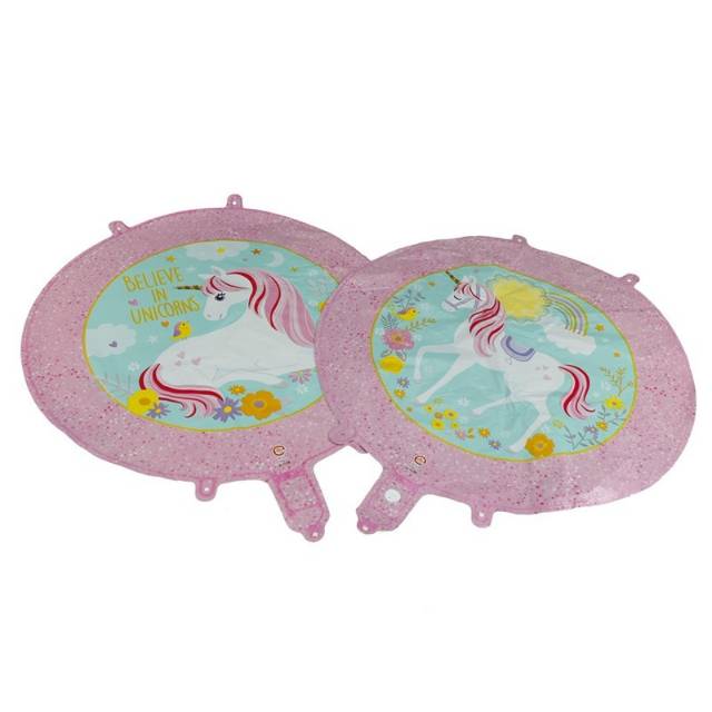 Balon Foil Unicorn Bulat Double Sided Size 45 cm