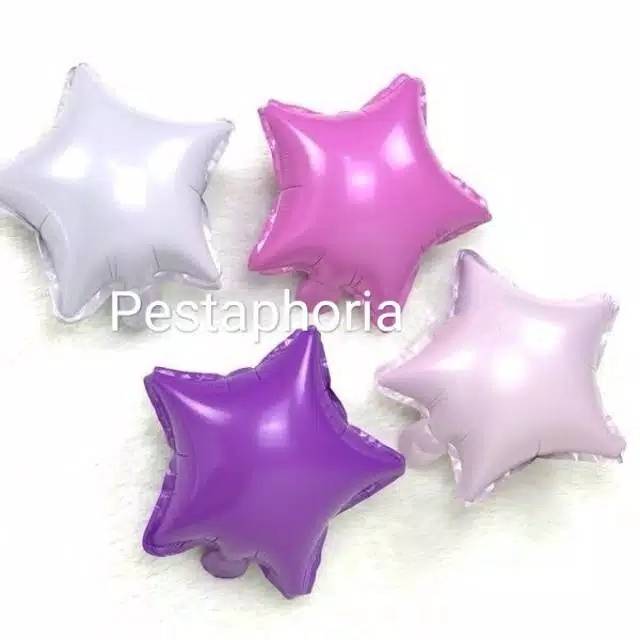 Set isi 4 Balon Foil Star / Bintang 10 inch Pink Purple