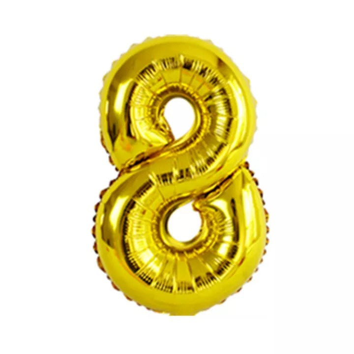 Balon Foil Angka Jumbo Warna Gold Size 100 cm / 40 inch