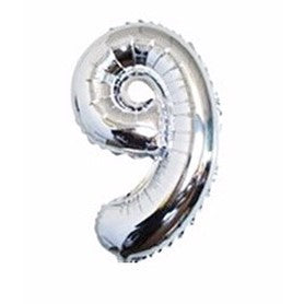 Balon Foil Angka Silver Size 40 cm