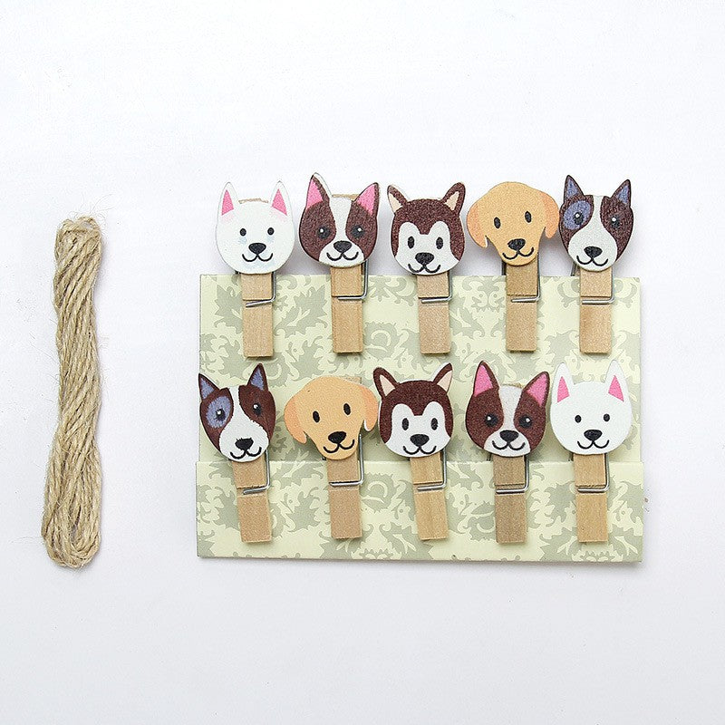 Wooden Clip Set Character / Penjepit Foto Kayu Karakter Kartun / Jepitan Kayu