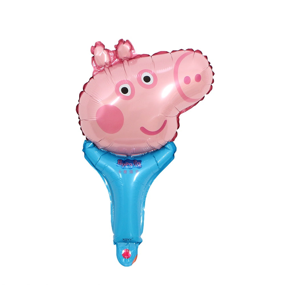 Balon Foil Pentung / Tongkat / Tenis / Handheld Hello Pepa Pig,Daisy Duck,Minnie Pink