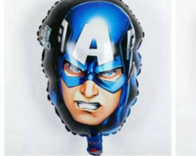 Balon Foil Kepala Captain America, Spiderman, Hulk, Iron Man Size 45 cm
