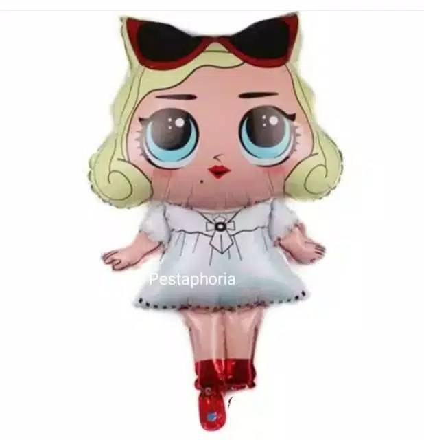 Balon Foil LOL Surprise Doll Diva, Mermaid,Unicorn, Student, White Skirt Jumbo Size 83 cm