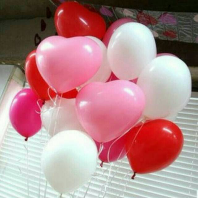 Balon Latex/Lateks Bentuk Hati/Love 3 gram 12 inch