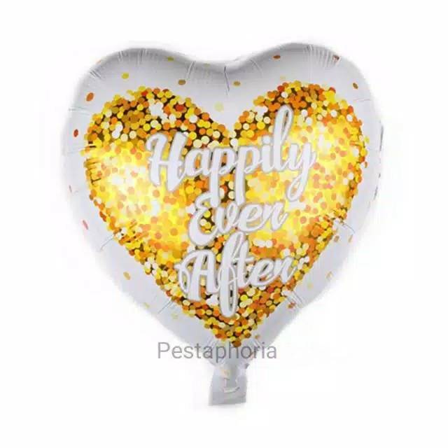 Balon Foil Love Happily Ever After Size 45 cm