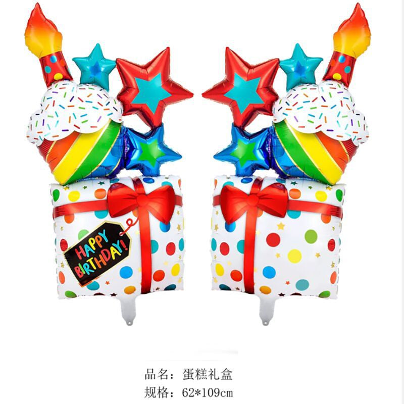 Balon Foil Birthday Gift Stacker Jumbo 109 cm