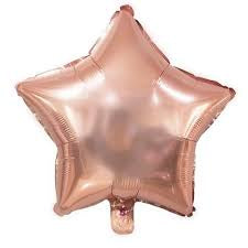 Balon Foil Rose Gold Size 10 inch / 25 cm, Hati/Love, Star/Bintang