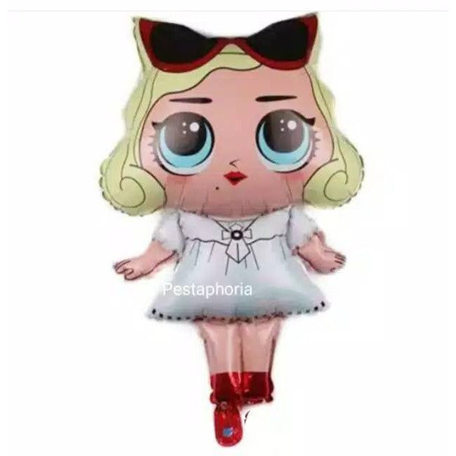 Balon Foil LOL Surprise Doll Diva, Mermaid,Unicorn, Student, White Skirt Jumbo Size 83 cm