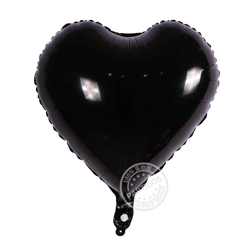 Balon Foil Star / Bintang / Hati / Love size 18 inch (45 cm) Warna Hitam Putih
