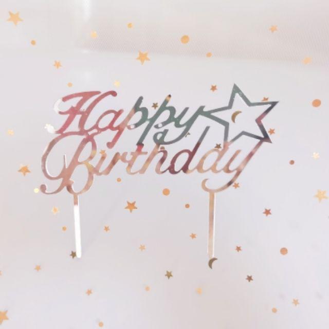 Cake Topper Acrylic / Topper Kue Akrilik Happy Anniversary / Happy Birthday