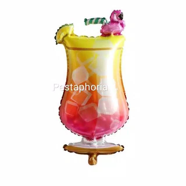 1 Set Balon Foil Bottle & Glass Summer Party Size Jumbo