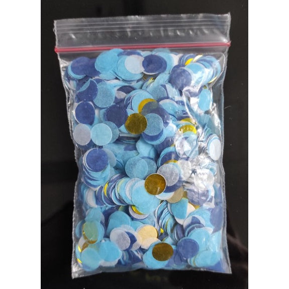 Confetti Mix Foil & Kertas Tissue isian Balon isi 10 gram ukuran 1 cm dan 1,5 cm