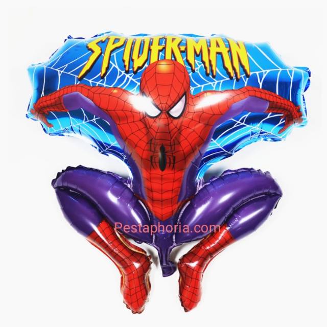 Diskon 70%(Warna pudar/cacat tidak sempurna NO KOMPLAIN)Balon Foil Spiderman Jaring Jumbo Size 85 cm