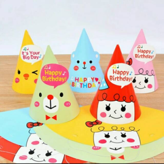 Korean Cute Party Hat/ Topi Pesta Ulang Tahun Lucu Bear, Chick, Girl