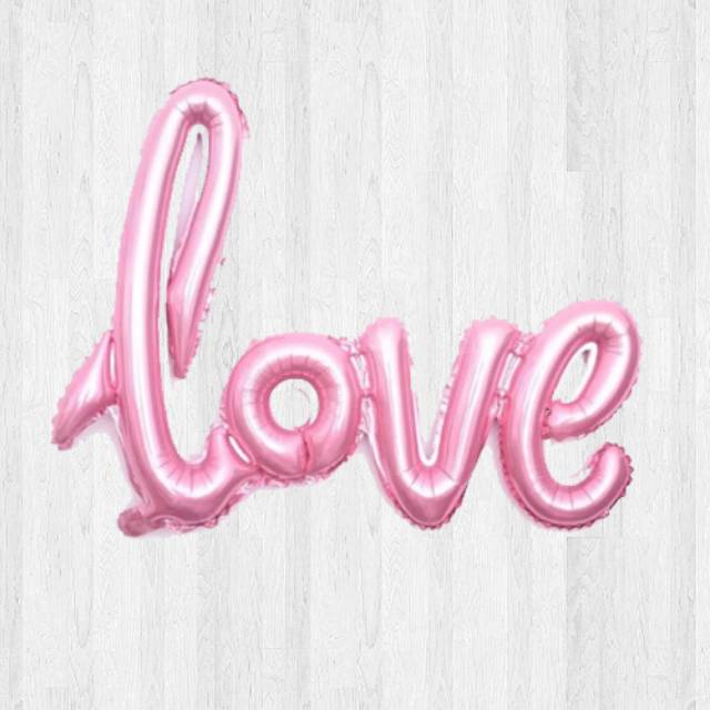 Balon Foil Love Latin / Love Letter Jumbo Size 64 x 108 cm Warna Baby Pink
