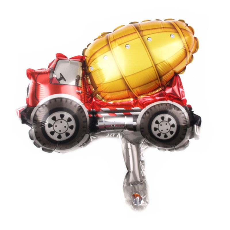 1 Set isi 4 Balon Foil Construction Forklift, Crane, Excavator, Mixer Truck Size Mini