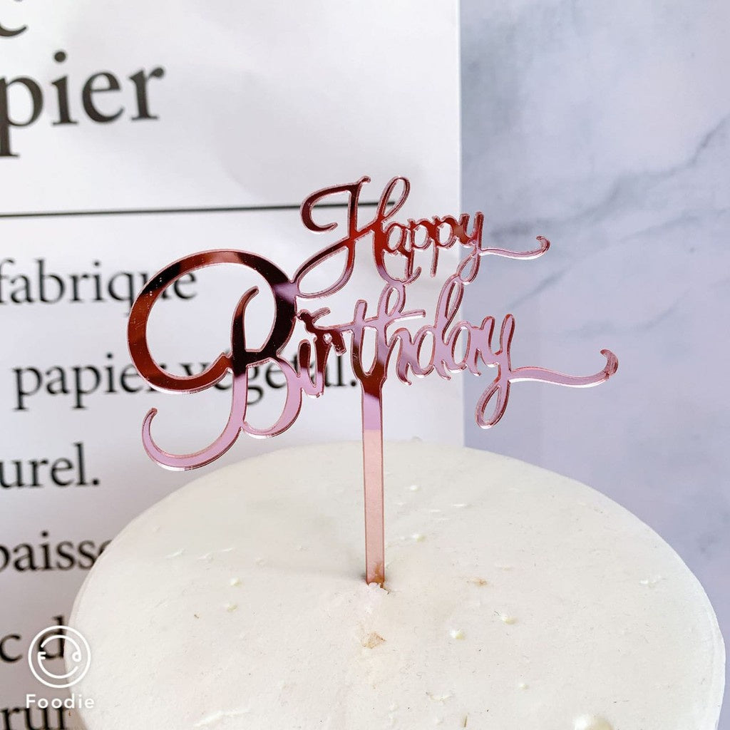 Cake Topper Acrylic / Topper Kue Akrilik Happy Anniversary / Happy Birthday