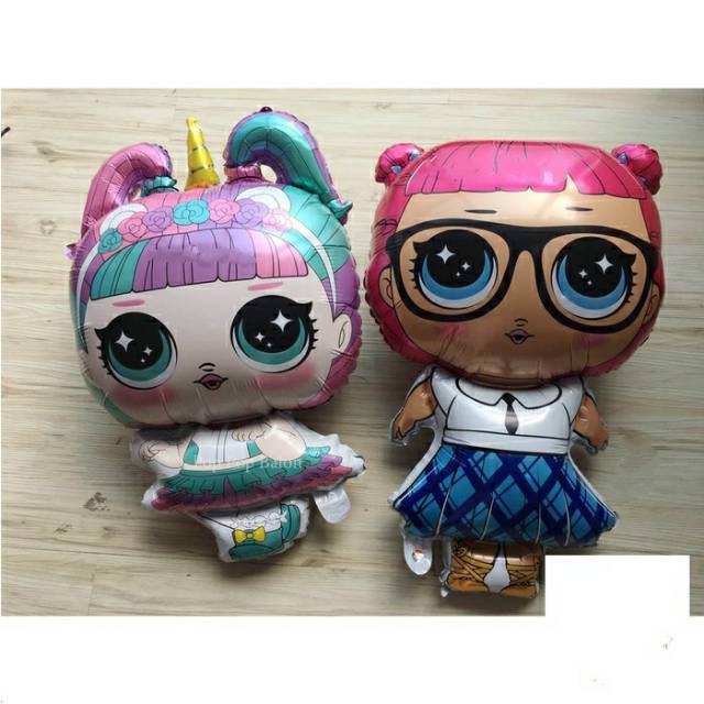 Balon Foil LOL Surprise Doll Diva, Mermaid,Unicorn, Student, White Skirt Jumbo Size 83 cm
