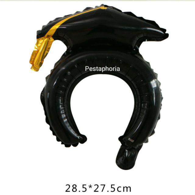 Balon Foil Bando Toga Wisuda / Grad / Graduation