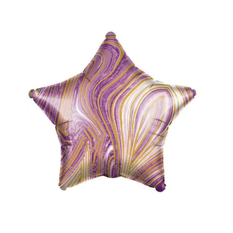 Balon Foil Marble Size 45 cm Hati/Love, Bintang/Star