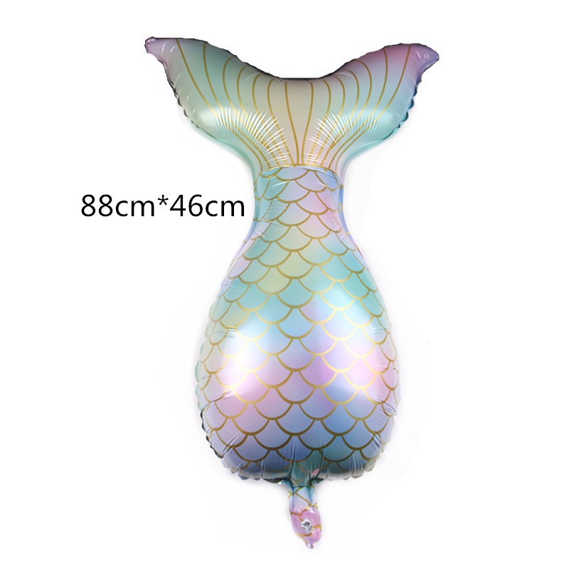 Balon Foil Mermaid Tail Rainbow size 88 x 46 cm