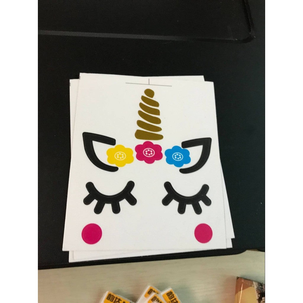 Stiker Bobo Balon PVC ukuran 12 x 12 cm / Balloon Sticker Tulisan Happy Birthday / Love You / Unicorn