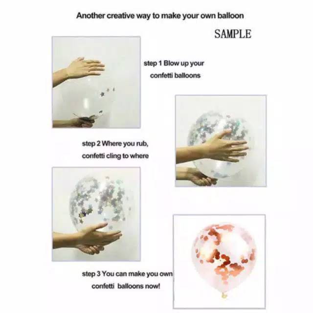 Balon Latex / Lateks Confetti Glitter 12 inch