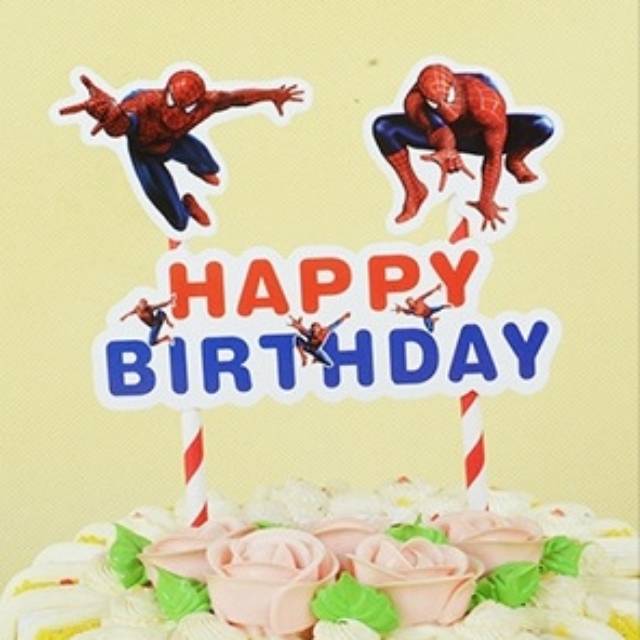 Cake Topper Happy Birthday Spiderman