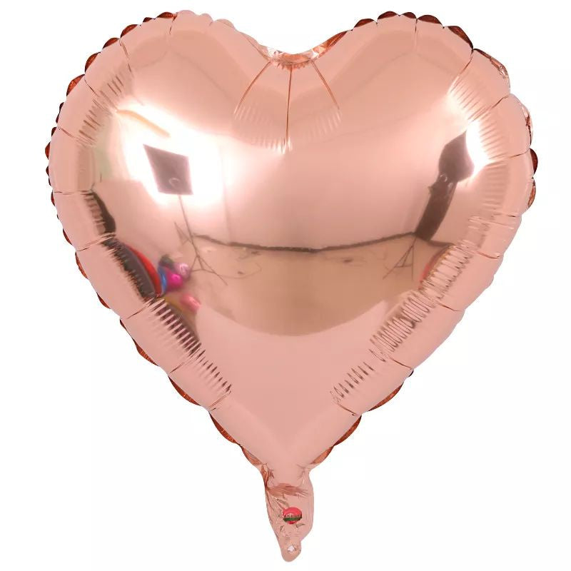 Balon Foil Rose Gold Size 10 inch / 25 cm, Hati/Love, Star/Bintang