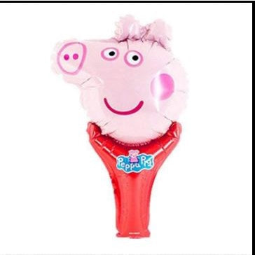 Balon Foil Pentung / Tongkat / Tenis / Handheld Hello Pepa Pig,Daisy Duck,Minnie Pink