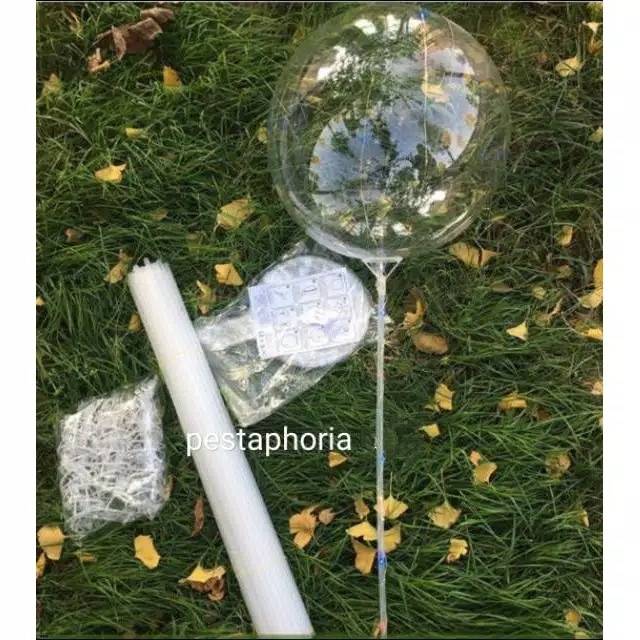Stick/stik Balon PVC / Foil Panjang 70 cm Warna Transparan / Bening
