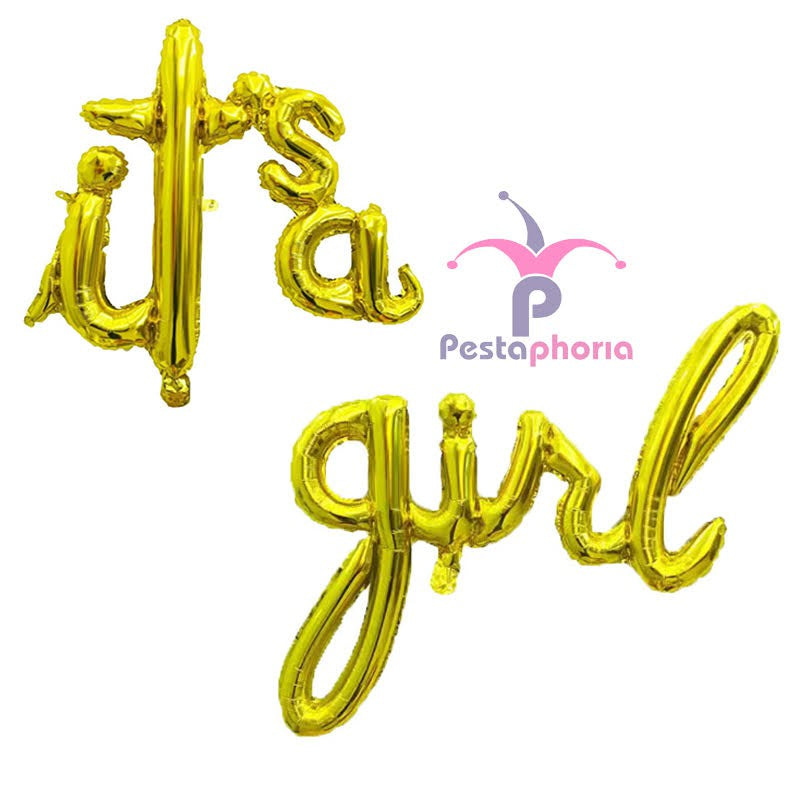 Balon Foil Huruf Latin kecil its a boy / its a girl