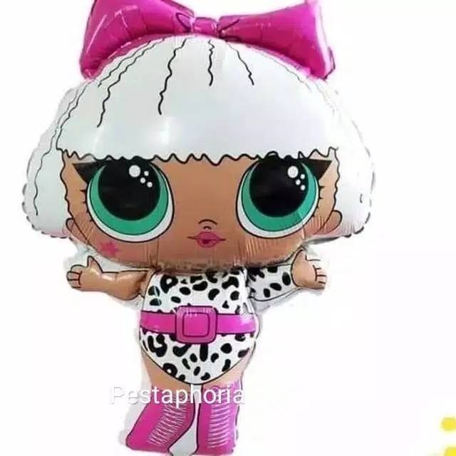 Balon Foil LOL Surprise Doll Diva, Mermaid,Unicorn, Student, White Skirt Jumbo Size 83 cm