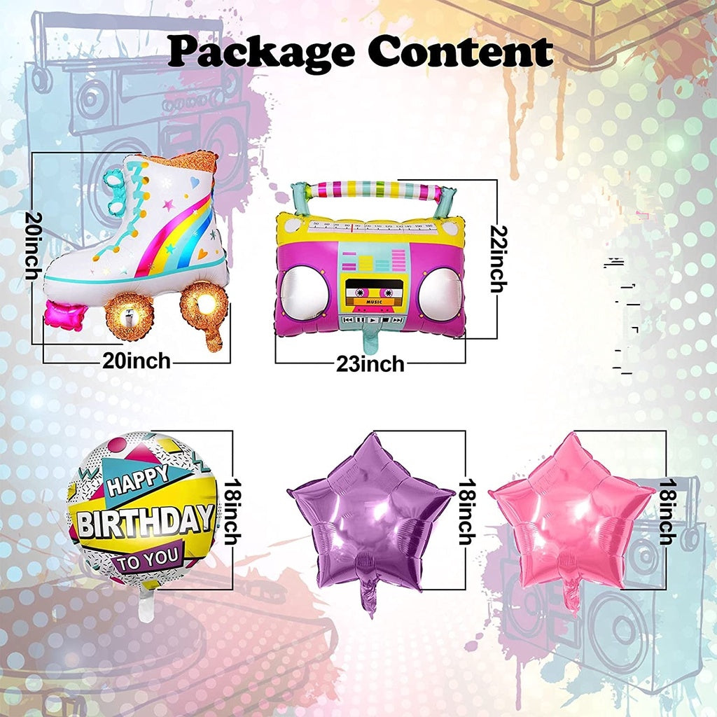 Balon Foil Boombox & Roller Skate Set