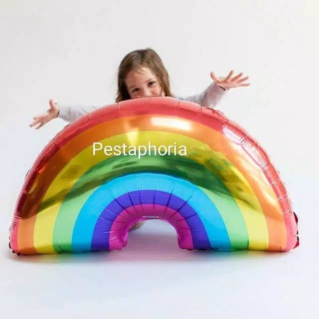 Balon Foil Rainbow / Pelangi Size Jumbo 93 cm / Rainbow Pastel 77 cm