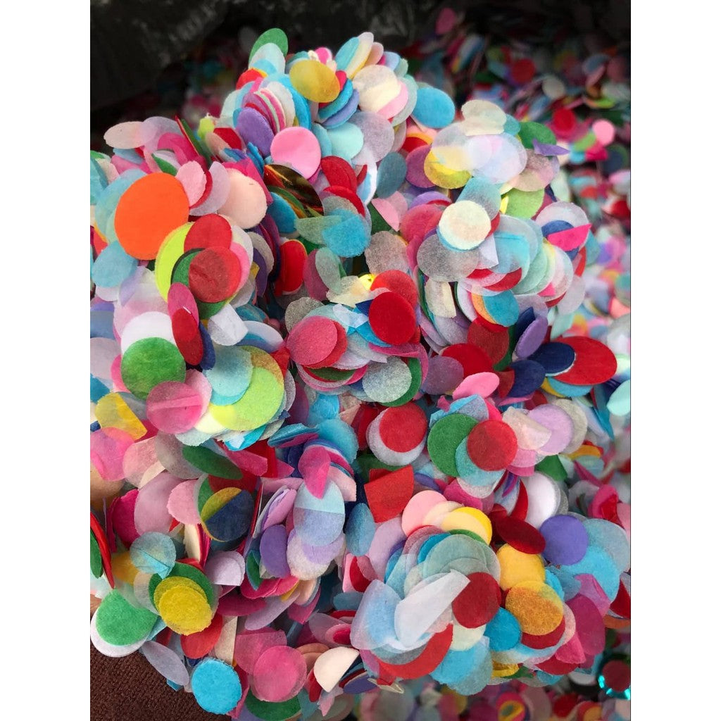 Confetti Mix Foil & Kertas Tissue isian Balon isi 10 gram ukuran 1 cm dan 1,5 cm