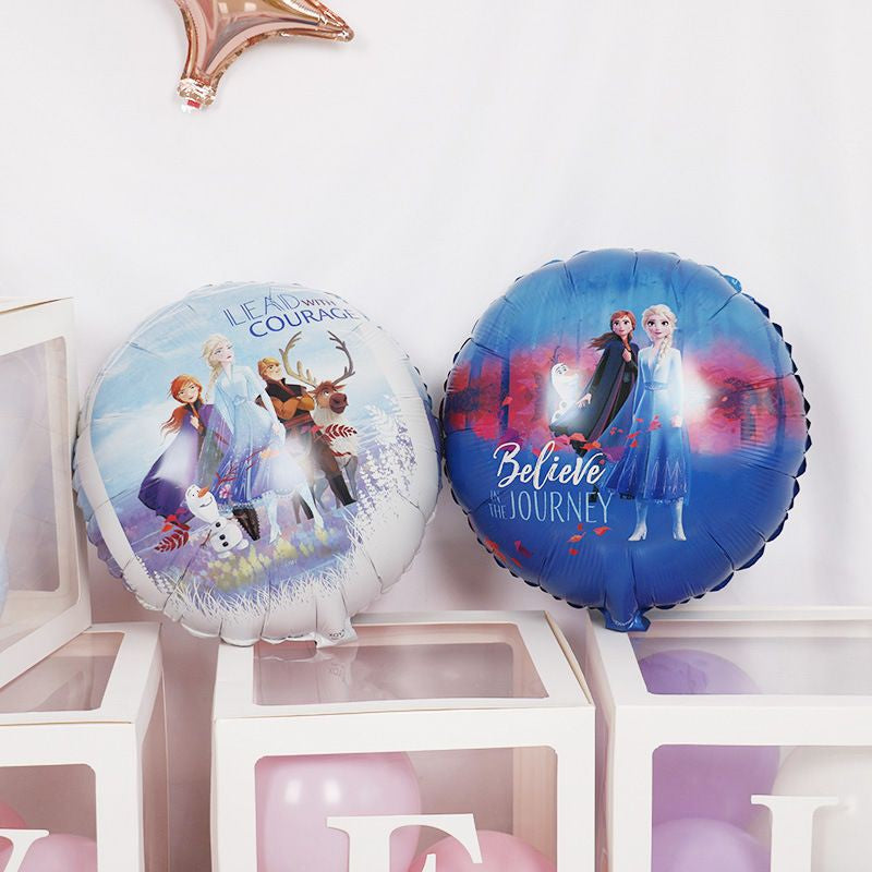 Balon Foil Frozen II / 2 Bulat Elsa Anna Lead with Courage / Believe in the Journey Size 45 cm