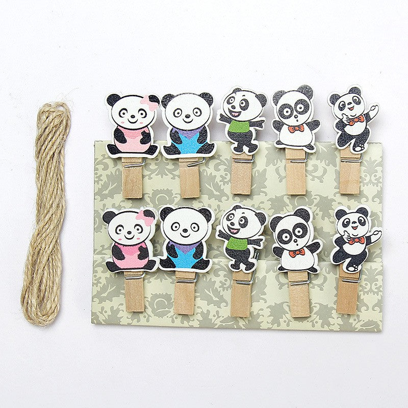 Wooden Clip Set Character / Penjepit Foto Kayu Karakter Kartun / Jepitan Kayu