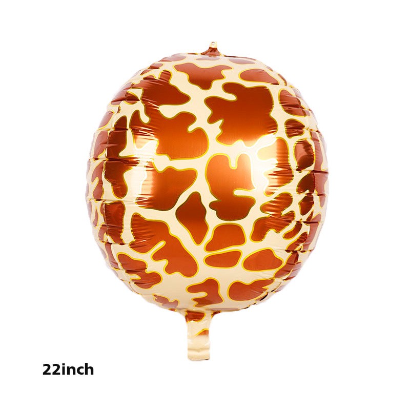 1 set isi 5 Balon Foil Bulat 4D Motif Animal Print Hewan Leopard Macan Zebra Ular Jerapah 22 inch