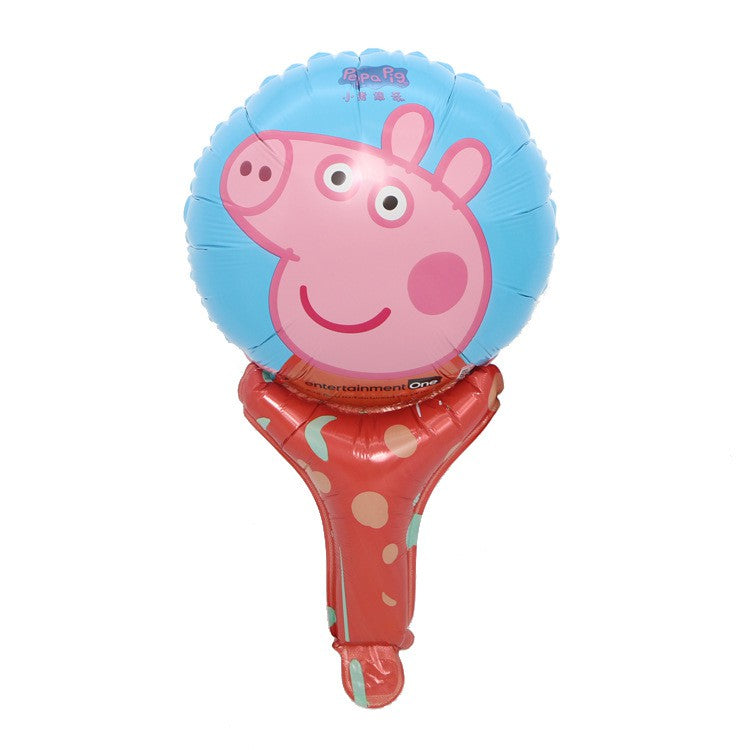 Balon Foil Pentung / Tongkat / Tenis / Handheld Hello Pepa Pig,Daisy Duck,Minnie Pink