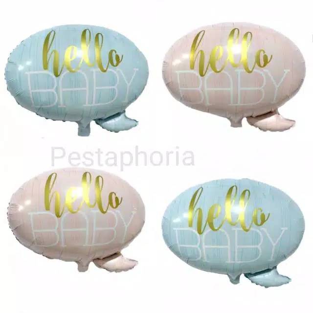 Set Balon Foil Baby Shower Hello Baby It's A Girl / It's A Boy / Baby Boy/ Baby Girl Pastel