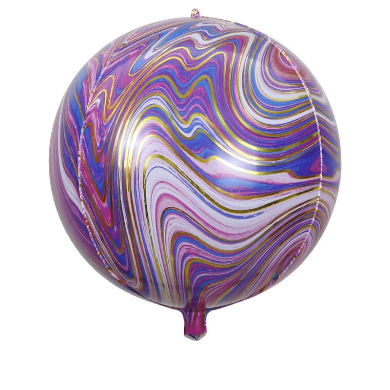 Balon Foil Round / Bulat 4D Marble Size 22 inch
