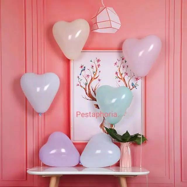 Balon Latex / Lateks Bentuk Hati Macaron / Love Macaron Size 10 inch