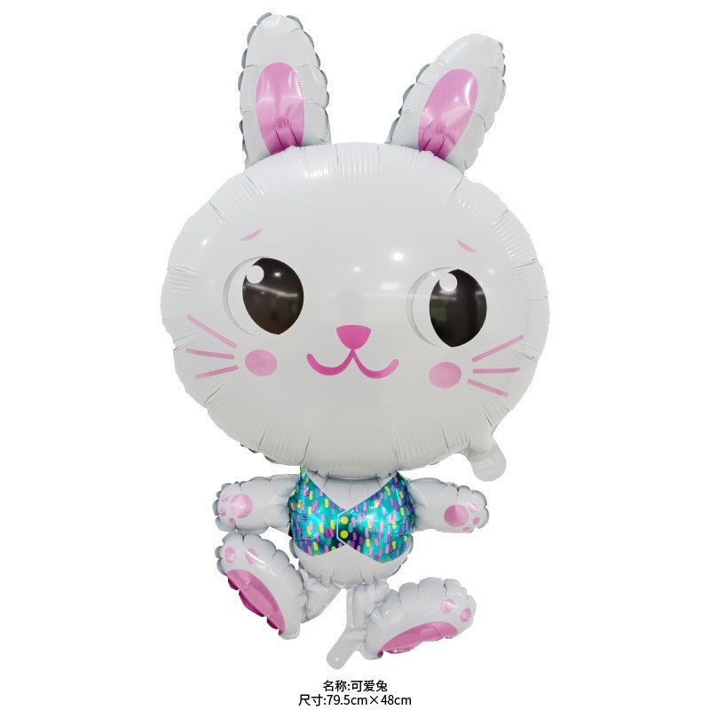 Balon Foil Sitting Bunny, Bunny Head, Floppy Eared Bunny/ Kelinci/Rabbit