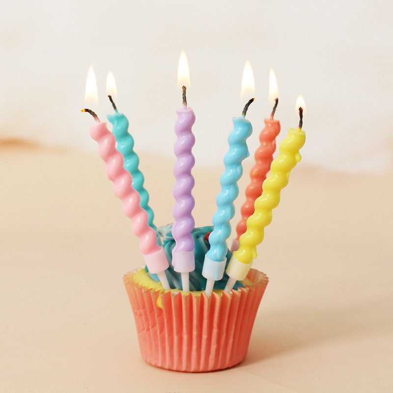 Lilin Spiral Panjang Macaron Jumbo