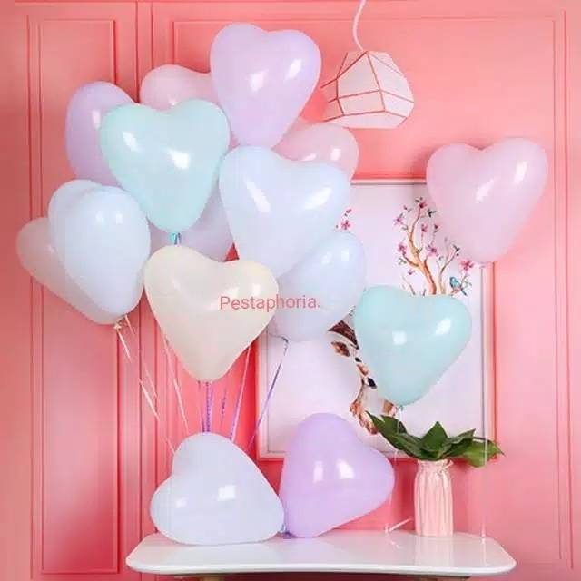 Balon Latex / Lateks Bentuk Hati Macaron / Love Macaron Size 10 inch